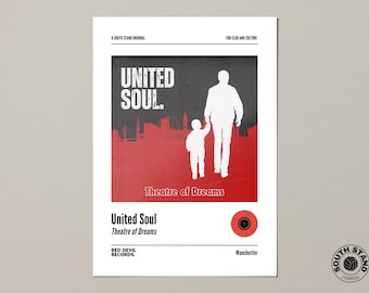 Manchester United themed album cover print (A4, A3, A2)