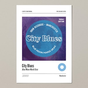 Manchester City themed album cover print (A4, A3, A2)