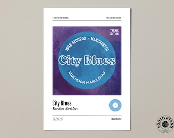 Manchester City themed album cover print (A4, A3, A2)
