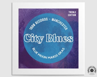 Manchester City themed album cover print (square)