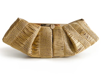 Mini Pleated Clutch - Gold