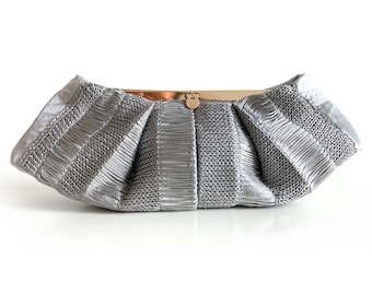 Mini Pleated Clutch - Silver