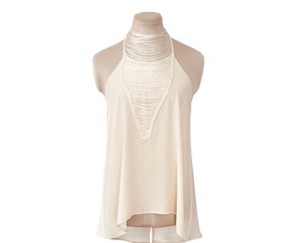 Silk Halter Top - Ivory / Medium