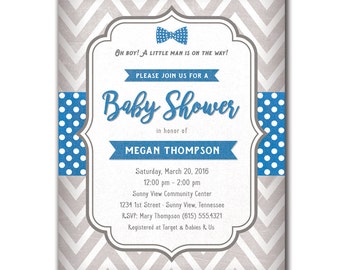 Gray Chevron Baby Shower PRINTABLE PDF ONLY