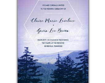 Woodland Mountains Invitation PRINTABLE PDF ONLY