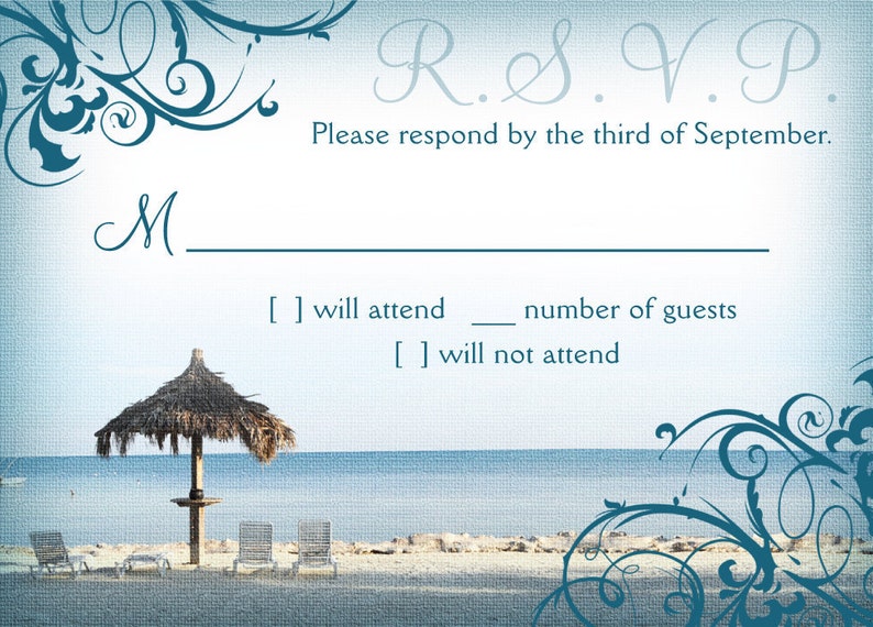 Beach Wedding Invitations and RSVP cards Etsy