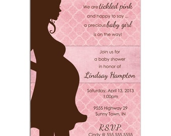 Mommy-to-Be Sillhouette Baby Shower PRINTABLE PDF ONLY