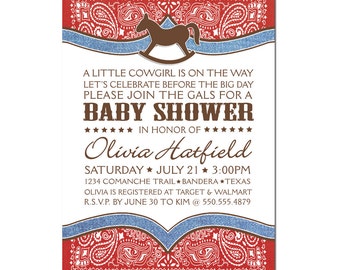 Cowboy/Cowgirl Baby Shower PRINTABLE PDF ONLY