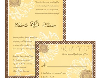 Sunflower Wedding PRINTABLE PDF ONLY