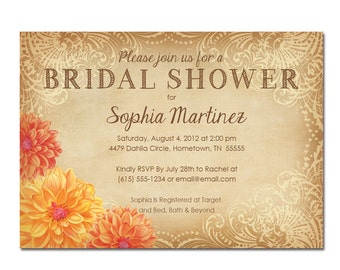 Dahlia Rhapsody Bridal Shower PRINTABLE PDF ONLY