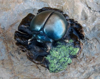 Fungus Beetle Lichen: Bronze Belt Buckle