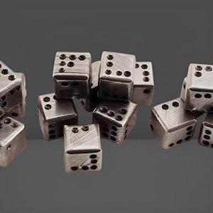 18mm Handmade Damascus Steel Dice Hand Forged Steel Hand Crafted Forged Metal Cool Die and Stripes