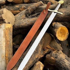 Excalibur Sword Handmade with Leather sheath replica sword of King Arthur, Gifts for Him, Groomsmen Gifts, Birthday Gifts