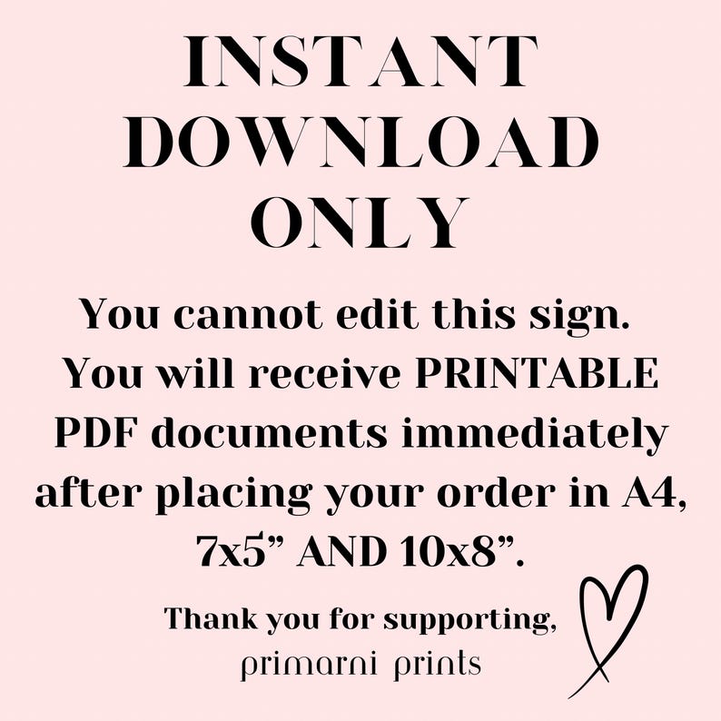 Entry Fee One Shot Printable Party Sign | Pink and Red | A4, 7x5 ...