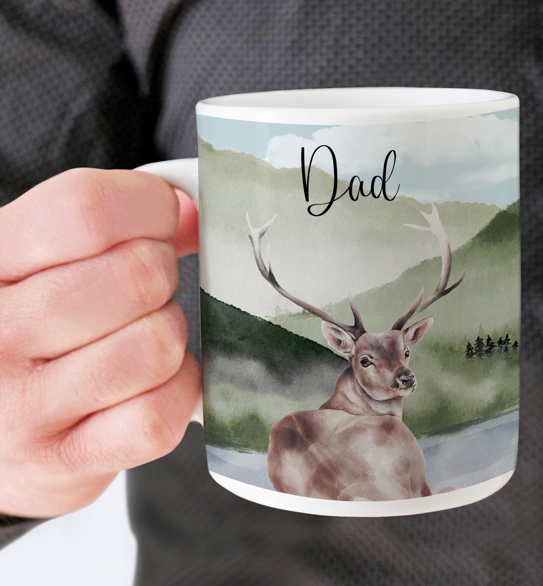 Custom Mug for Him, Personalized Coffee Mug, Deer, Wildlife, Nature