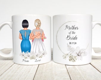 Mother of the Bride Mug, Gift from Bride to Mom, Wedding Keepsake, Custom Gift for Mom, Wedding Memento