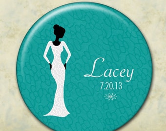 Custom Pocket Mirror, Bridesmaid Gift, Shower Favor
