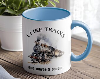 Train Coffee Mug, Gift For Locomotive Lover, Engineer or Conductor Gift