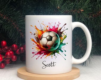Personalized Soccer Mug, Custom Football Name Mug