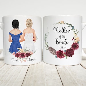 Mother of the Bride Mug, Personalized Wedding Memento, Mother of the Bride Gift, Custom Gift from Bride to Mom, Wedding Keepsake