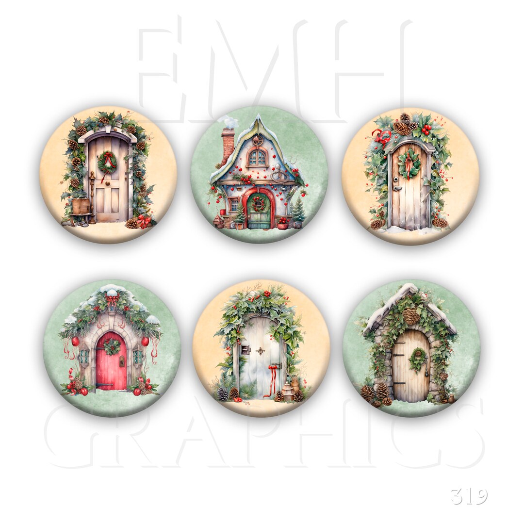 Christmas Fridge Magnets, Decorated Doors, Kitchen Magnets, Holiday ...
