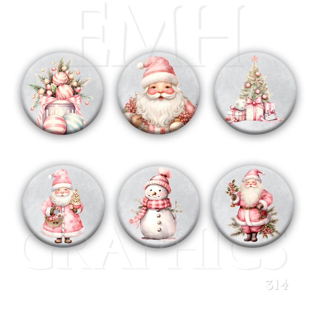 Christmas Magnets, A Pink Christmas, Fridge Magnets, Kitchen Decor ...