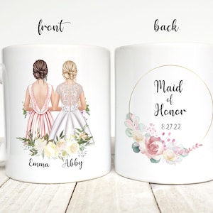 Custom Maid of Honor Mug, Maid of Honor Proposal Coffee Mug, Best Friend Gift, Wedding Memento, Personalized Bridal Party Mug