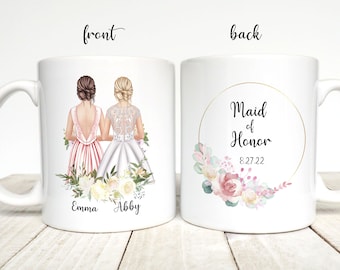 Taza de dama de honor personalizada, taza de café con propuesta de dama de honor, regalo para mejor amiga, recuerdo de boda, taza personalizada para fiesta nupcial