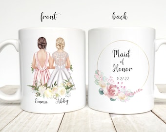 Custom Maid of Honor Mug, Maid of Honor Proposal Coffee Mug, Best Friend Gift, Wedding Memento, Personalized Bridal Party Mug