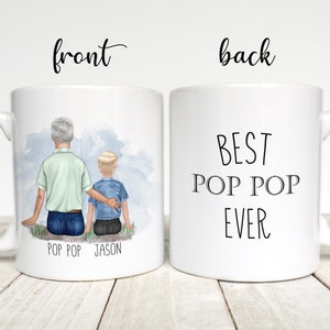 Best Pop Pop Ever Geschenk, Grandpop, Opa, Ihrer Wahl, benutzerdefinierte Kaffeetasse, personalisiertes Geschenk für Großvater, Vatertag