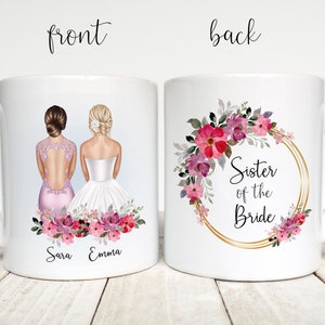 Tazza personalizzata per la sorella della sposa, tazza da caffè personalizzata per la damigella d'onore, regalo di proposta di matrimonio, dalla sposa alla sorella