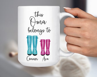 Gift for Oma, Personalized Mug for Grandmom, Nanny, Nana, Grandma, Custom Coffee Mug, Gift from Grandchildren, You choose title, Family Gift