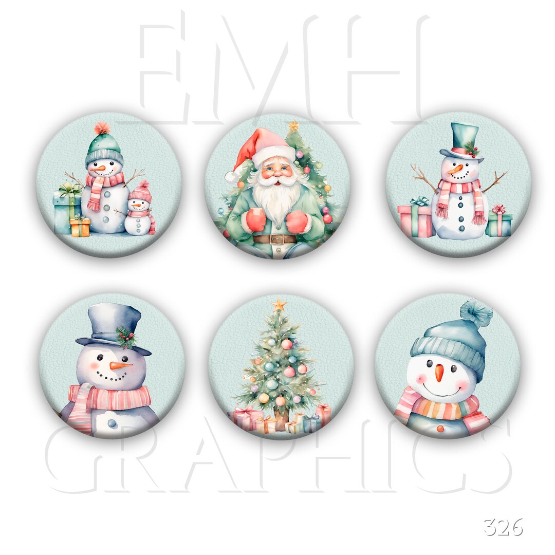 Christmas Fridge Magnets, Santa, Snowmen, Christmas Tree, Holiday Decor ...