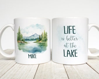 Personalized Lake Coffee Mug, Lake Life Mug, Lake House Gift, Custom Mug, Personalized Lake Gift, Lake Home Gift, Life is Better at the Lake