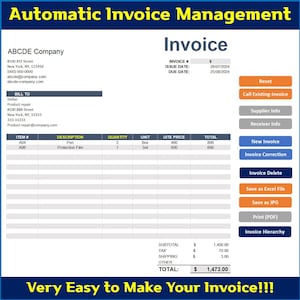 Automatic Invoice Management Tool in Excel