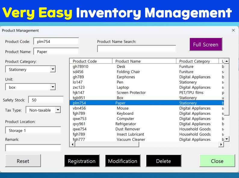 Very Easy Inventory Management Tool in Excel - Ultimate Inventory ...