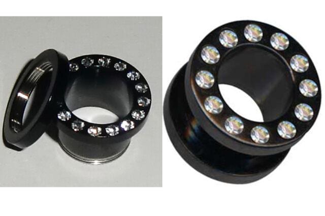 Túnel (plug) Para Piercing De Oreja En Forma De Estrella | Acero Quirúrgico Inoxidable Con Cristal Y Acabado Oro Rosa IP