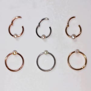 750 ECHT GOLD 18K PERLE 585 14K Nasenring Ohrring Clicker 18G Piercing Ring Roségold Gelbgold Weißgold Echtgold 1mm Nase Ohr Nasenpiercing