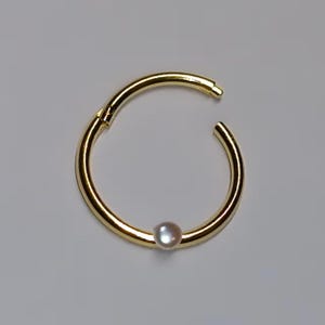 14K SOLID GOLD 585 PERLE 750 18K Nasenring Ohrring Clicker Piercing Ring 18G Echt Gelbgold Weiß Roségold Echtgold Nase Ohr Nasenpiercing 1mm