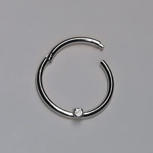 Echt DIAMANT 18K SOLID GOLD 750 Weissgold Piercing Ring Clicker Gold 585 14K Nase Ohrring Nasenpiercing Nasenring 1mm 18G Scharnier Gelenk