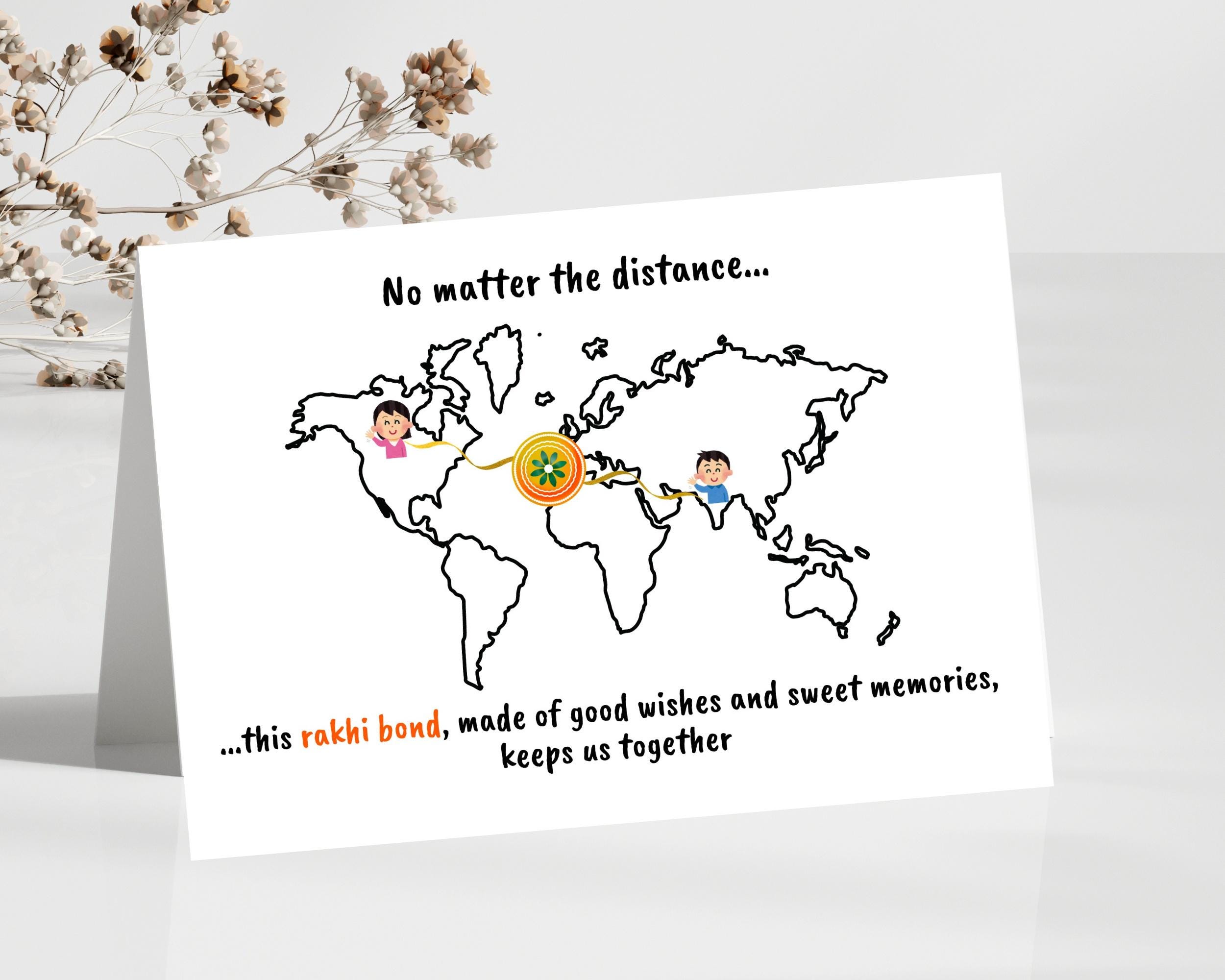Printable Raki Card Brother, Rakhi Card, Bhai, Printable Rakshabandhan Card, Happy Raksha ...