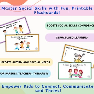 Printable Social Skills Flashcards for Kids | Autism Special Needs ...