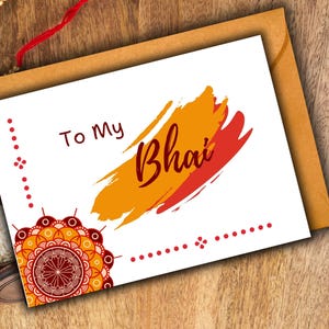 La migliore carta Raksha Bandhan per il fratello, carta Rakhi premurosa, carta Rakhri stampabile, download digitale istantaneo, legame speciale Bhai, sorella