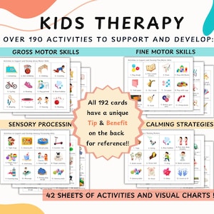Kids Therapy Activity Cards Bundle, fine motor, sensory processing, calming corner, occupational therapy schedule, visual activity cards ASD