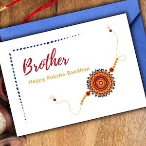 Raksha Bandhan Karte für Bruder, druckbare Rakhi Karte für Bhai, Happy Raksha Bandhan, Bruder Karte, sofortiger digitaler Download, spezielle Bindung