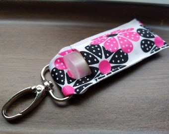 Lip Balm Holder - Pink Black Floral