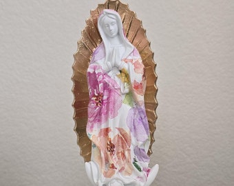 Gold Scallop Statue of our Lady of Guadalupe