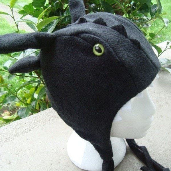 Cosplay Dragon Hat, Black Horned Anime