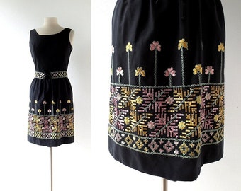 Vintage 60s Dress | Zagreb Gardens | 1960s Dress | XS