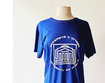 University of Ottawa Shirt | 1980s T-Shirt | Canadian TShirt | M L